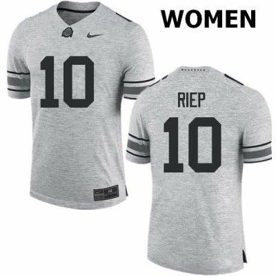 Women's Ohio State Buckeyes #10 Amir Riep Gray Nike NCAA College Football Jersey New Arrival OMC2444QK